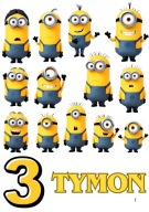 WYDRUK CUKROWY NA MASIE CUKROWEJ MINIONKI + GRATIS TEKST