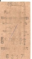 BILET KOLEJOWY -WARSZAWA CENTRALNA -KRAKÓW GŁÓWNY -OSOBOWY -1986 rok
