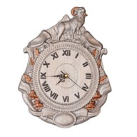 Srebrny zegar ścienny, zegar do salonu, zegar do pokoju, zegar mężczyzny