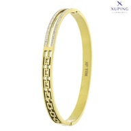 73195 Bransoletka sztywna złota stal chirurgiczna z cyrkoniami