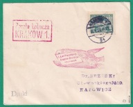 I Lot Pocztowy Kraków Katowice 1929, Fi Nr 83, cena 300,-