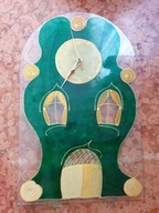 Dekoracja szklana dom zegar obraz na szkle