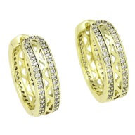 86757 Kolczyki stal chirurgiczna 316L pozłacane 14k kółka z cyrkoniami