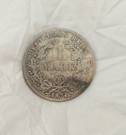 NIEMCY - CESARSTWO - PRUSY - 1 MARKA 1874 - WILHELM I