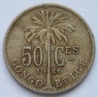 Kongo Belgijskie 50 centimes 1926 - król Albert