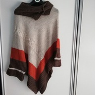 WEŁNIANE CIEPŁE PONCZO