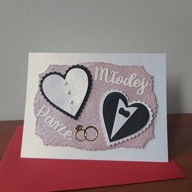 Ręcznie robiona kartka ślubna – "Dla Młodej Pary"