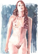=Obraz=AKT =akwarela=kobieta=Joanna MAŁOSZCZYK