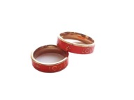 Obrączka Złota Pomarańczowa Napis R 20 9 Stal Chirurgiczna Nierdzewna