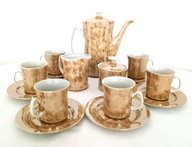 SERWIS DO KAWY Porcelana Włocławek PRL 6 os.