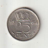 Holandia 25 cent 1964 ladny stan