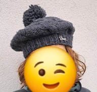 Barts beret czapka z pomponem szara popiel r. M 55-56 cm BDB