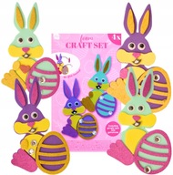 Piankowe Figurki Naklejki ZAJĄCZKI Zestaw Kreatywny Wielkanoc Prezent