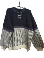sweter ciepły wełniany Norweski L