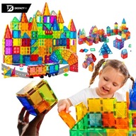 KLOCKI MAGNETYCZNE XXL DUŻY ZESTAW 3D DLA DZIECI 109 SZT SAMOCHODY + TORBA