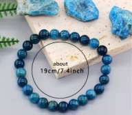 Bransoletka apatyt naturalny kamień czakra gardła kulka 8mm