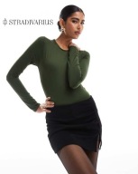 STRADIVARIUS MODELUJĄCE BODY Z DŁUGIM RĘKAWEM - KHAKI - ROZ L - NOWE