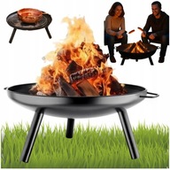 PALENISKO STALOWE OGRODOWE DUŻE GRILL SOLIDNE OGNISKO 58CM Z UCHWYTAMI