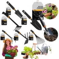 ZESTAW NARZEDZIA OGRODOWE 2X ŁOPATKA 2X GRABKI MOTYCZKA PAZURKI METALOWE