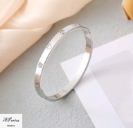 Bra0068 Bransoletka stal sztywna serduszko