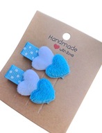 Mini spineczki o włosów serduszka handmade 2 szt.