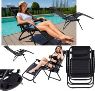 LEŻAK OGRODOWY SKŁADANY ZERO GRAVITY ORION FOTEL PLAŻOWY KRZESŁO TARASOWE