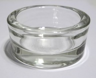 Mały szklany grube szkło świecznik na grubą świecę prosty