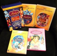 Aladyn Disneya PL wszyst 4 części DVD Powrót Dżafara Król złodziei Dżasminy
