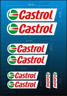 8x Naklejka CASTROL Zestaw Duży 8-24cm Uniwersalne Motor Skuter Quad Cross