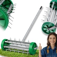 AERATOR WERTYKULATOR RĘCZNY DO TRAWNIKA NAPOWIETRZACZ TRAWY NA KÓŁKACH