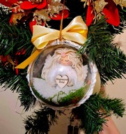 Anioł w bombce na choinkę, Bombka z Aniołkiem Anioł makrama biały na Święta