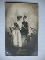 AUSTRO-WĘGRY ŻOŁNIERZ c.k. ARMII i DZIEWCZYNA BAGNET przedwojenna POCZTÓWKA