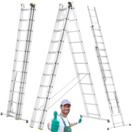 DRABINA ALUMINIOWA WIELOFUNKCYJNA PROFESJONALNA MOCNA HIGHER 3X11 8,60M