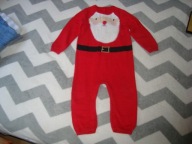 TU dzianinowy rampersik kombinezon mikołaj 86-92