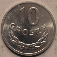 PRL - 10 groszy 1981 - stan I z rulonu bankowego