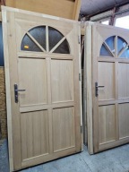 DRZWI Zewnętrzne Drewniane Sosnowe Wejściowe 111x212cm 3 sztuki Surowe