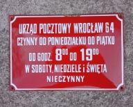 Szyld emaliowany tablica tabliczka Poczta Polska Urząd Pocztowy Wrocław 64