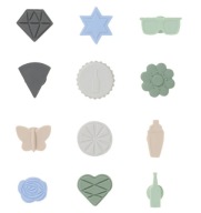 12 SZT. SILIKONOWE ZNACZNIKI DO SZKŁA KIELISZKÓW I FILIŻANEK ZAWIESZKI /P6