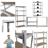 REGAŁ MAGAZYNOWY METALOWY WARSZTAT SKRĘCANY GARAŻ PIWNICA BIURO 180X90X40CM