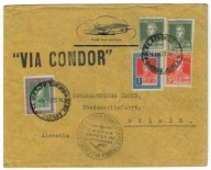 Argentyna 1934 Koperta Znaczki Condor Zeppelin generał wojsko niepodległość
