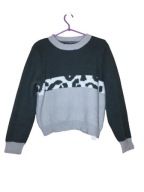 7 Sweter damski szary gruby zwierzecy print y2k SHEIN 36 S