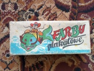 Farby Plakatowe Astra szklane słoiczki PRL 1983 rok UNIKAT!