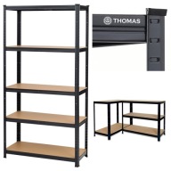 REGAŁ MAGAZYNOWY METALOWY 180 X 90 X 40CM MAX 175KG NA PÓŁKĘ IDEALNY CZARNY