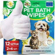 RĘKAWICE DO PIELEGNACJI PSA KOTA CZYSZCZENIA SIERŚCI NAWILŻANE 12 szt. SPA