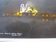 Francja - Paryż - Notre Dame nocą - 1941 r - OPIS !!!
