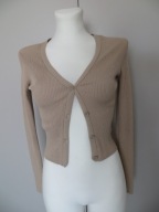 Sweter w prążki bluzka na guziki House XS kardigan beż