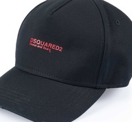 DSQUARED'2 czarna czapka z daszkiem czerwone logo BCM0411 Uniwersalny