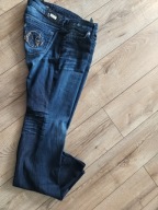Oryginalne spodnie damskie L miękki jeans efektowne uciągliwe pas88