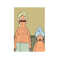 „Bob’s Burgers – Tato i Syn w Spa” – Dekoracyjny Plakat w Stylu Cartoon