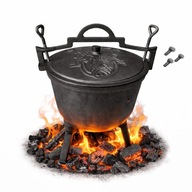 KOCIOŁEK ŻELIWNY GARNEK WĘGIERSKII DO OGRODU 10L OGNISKO GRILLOWANIE OGRÓD